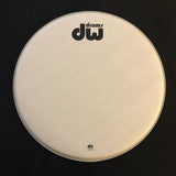 DW 22" White Texture Coated Bass Drum Head Non Vented Drum Workshop