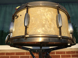 Slingerland 1936 6.5"x14" Broadcaster Radio King Snare in White Marine Pearl - Rare!