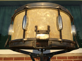 Slingerland 1936 6.5"x14" Broadcaster Radio King Snare in White Marine Pearl - Rare!
