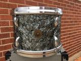 1960s Gretsch Round Badge 8x12 Progressive Jazz Tom Drum Black Diamond Pearl #2