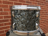 1960s Gretsch Round Badge 8x12 Progressive Jazz Tom Drum Black Diamond Pearl #2