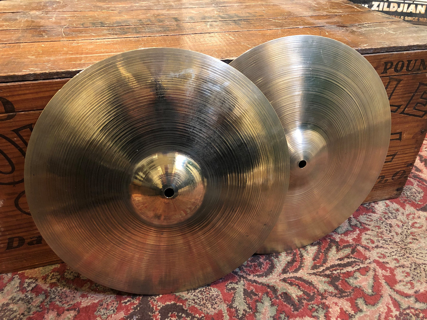 1950s/1960s Zildjian A 14" Hi-Hat Cymbal Pair 756g/1294g #764