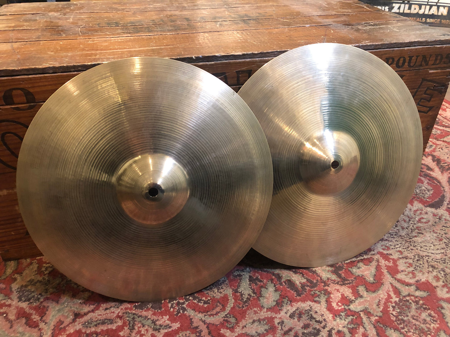 1950s Zildjian A 14" Hi-Hat Cymbal Pair 728g/792g #763