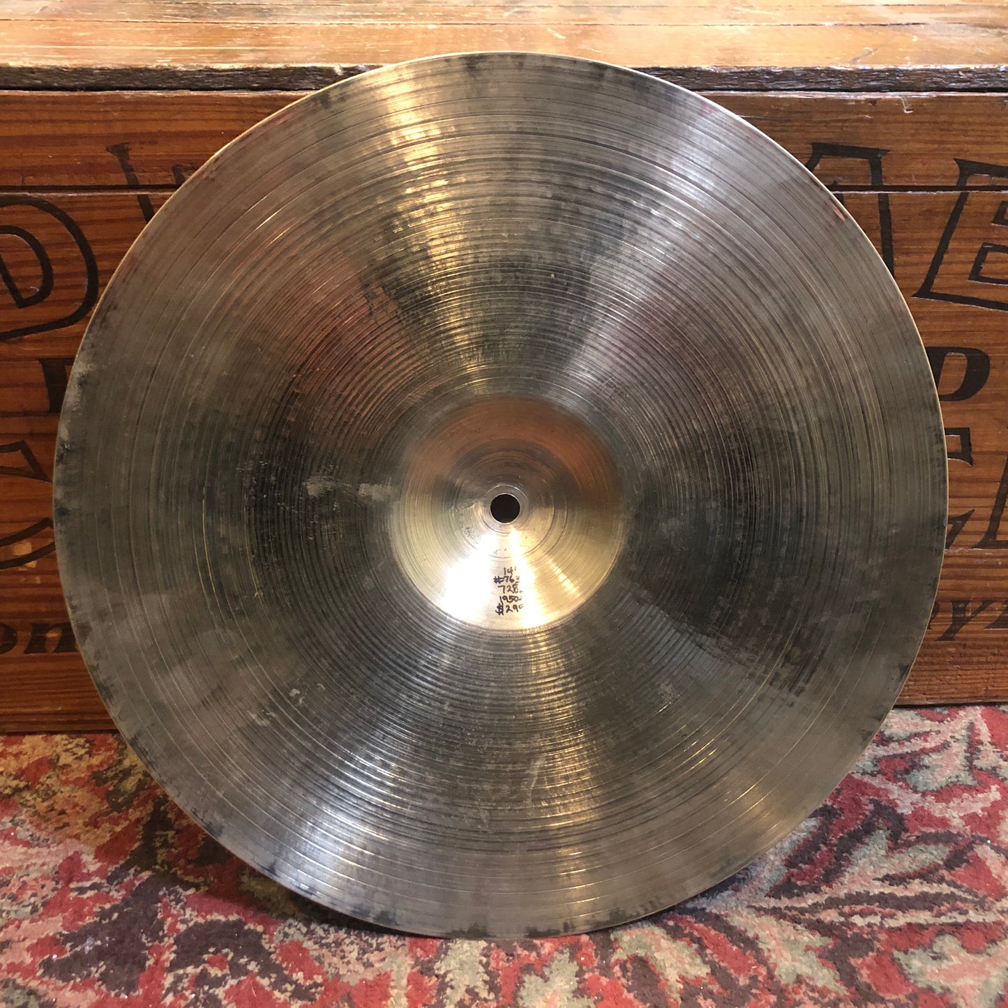 1950s Zildjian A 14" Hi-Hat Cymbal Pair 728g/792g #763