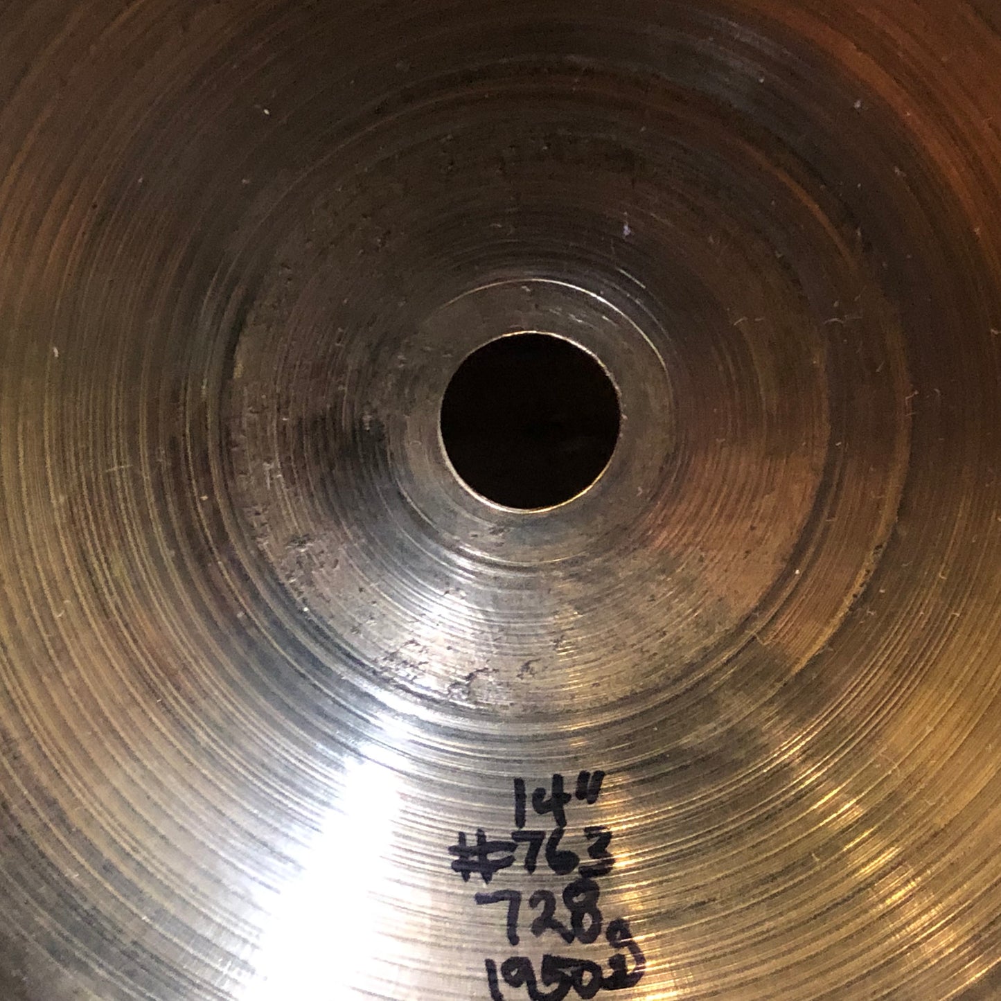 1950s Zildjian A 14" Hi-Hat Cymbal Pair 728g/792g #763