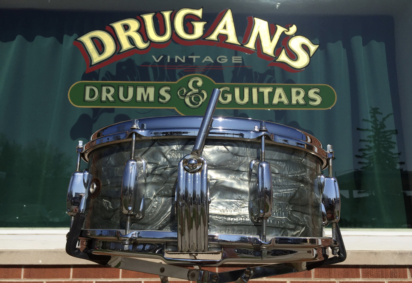 Slingerland 1961 Light Blue Pearl Radio King Super Gene Krupa 5.5″x14″ Snare Drum