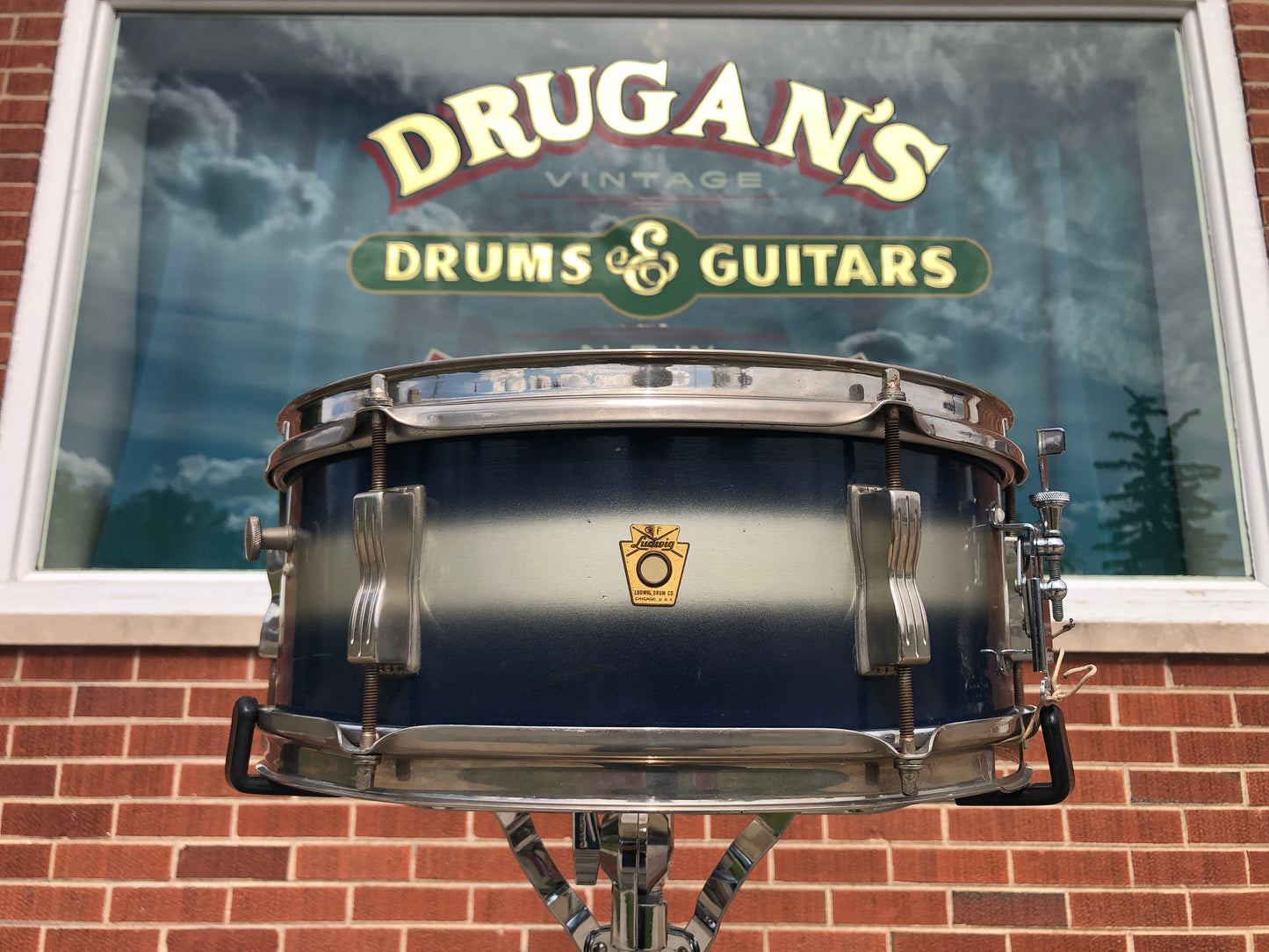 1960-62 Ludwig 5x14 Pioneer Snare Drum Blue/Silver Duco