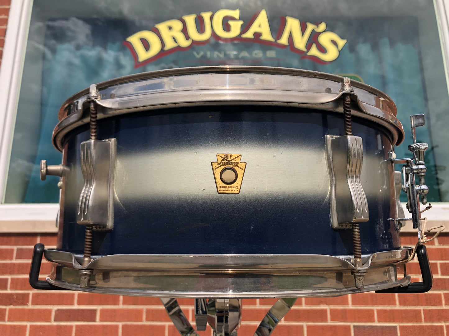 1960-62 Ludwig 5x14 Pioneer Snare Drum Blue/Silver Duco