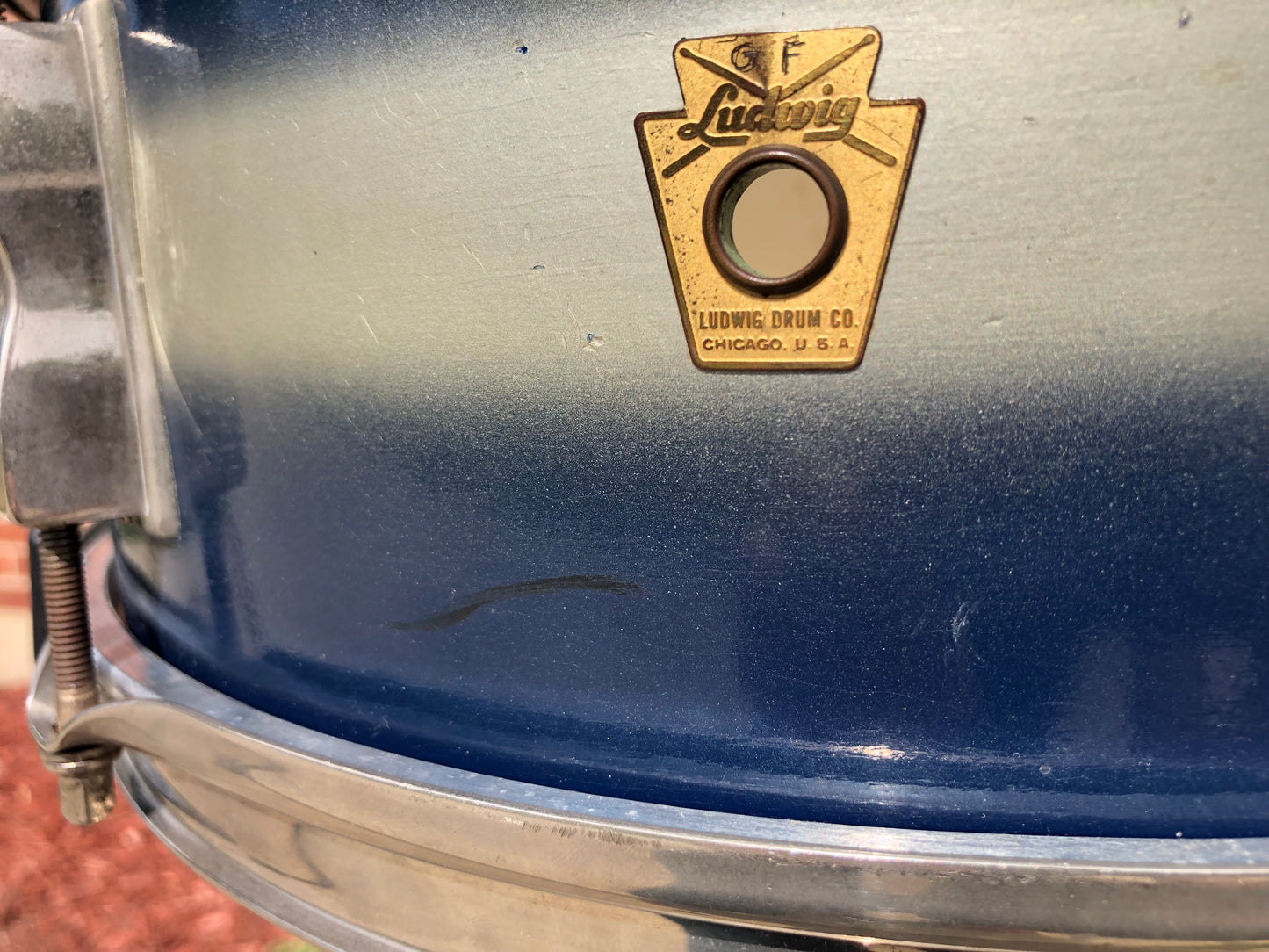 1960-62 Ludwig 5x14 Pioneer Snare Drum Blue/Silver Duco