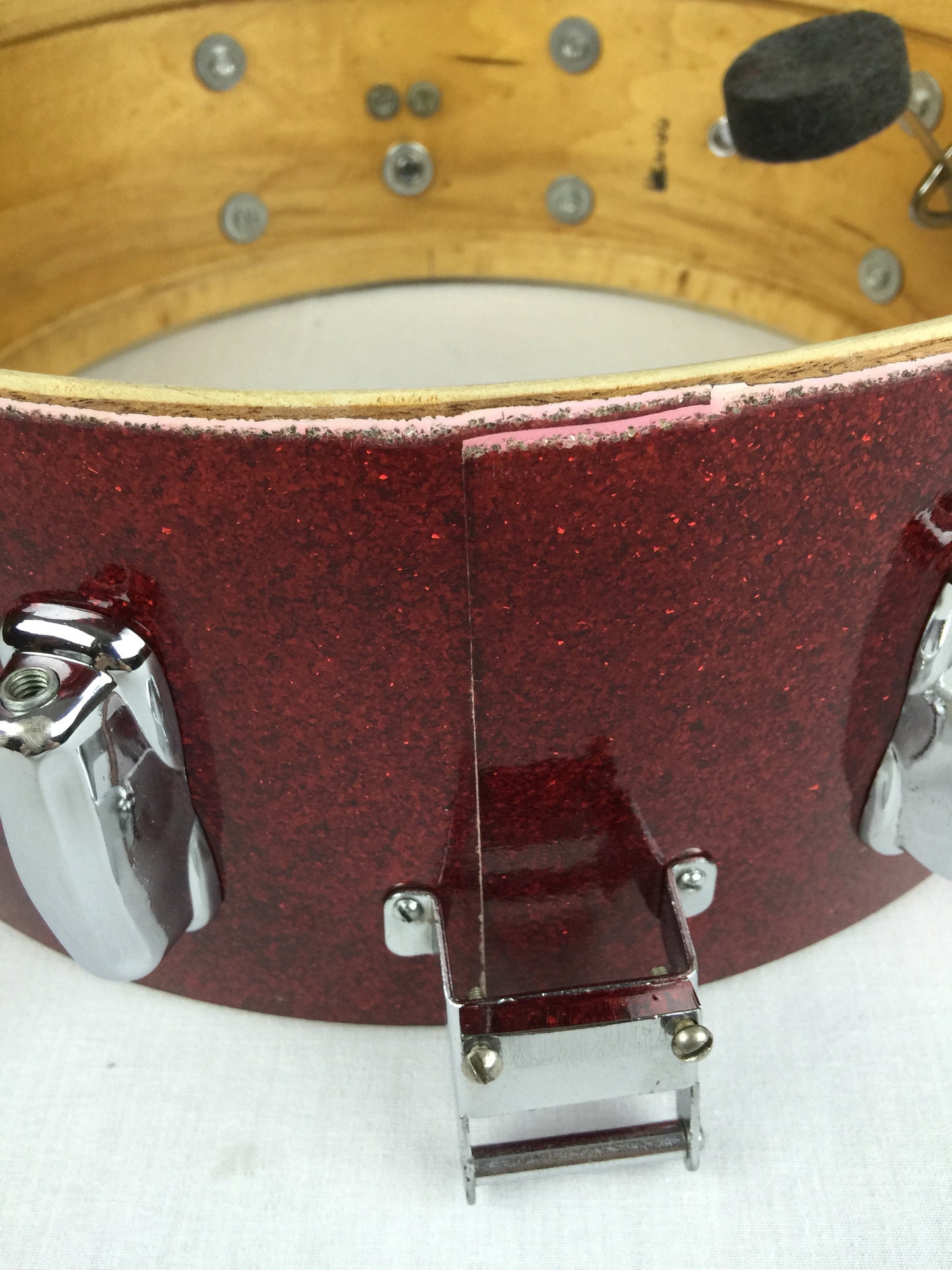 Vintage 1965 Slingerland Artist Snare Drum - Red Glass Glitter
