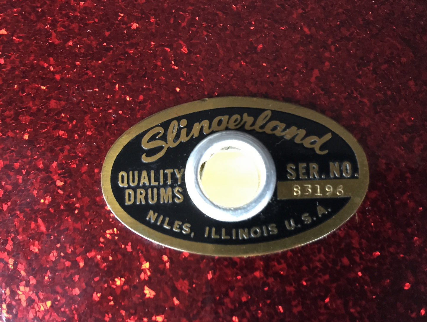Vintage 1965 Slingerland Artist Snare Drum - Red Glass Glitter