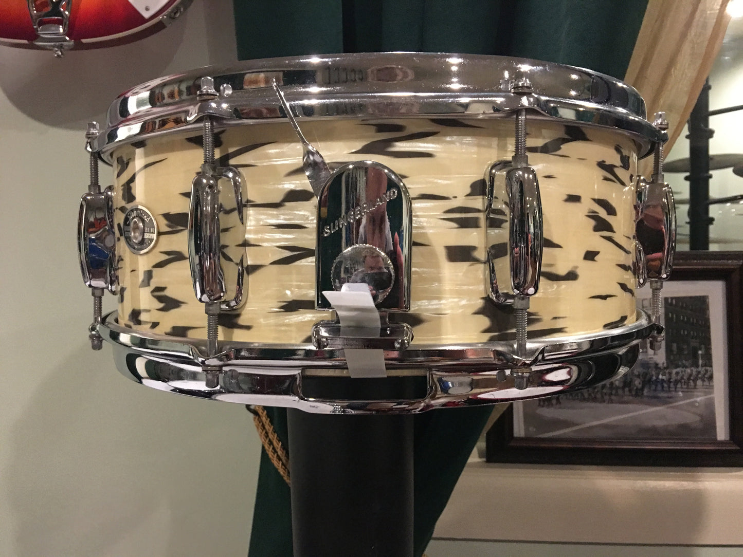 Ultra Rare Slingerland White Tiger Pearl 5.5x14 3 Ply Artist Snare Drum