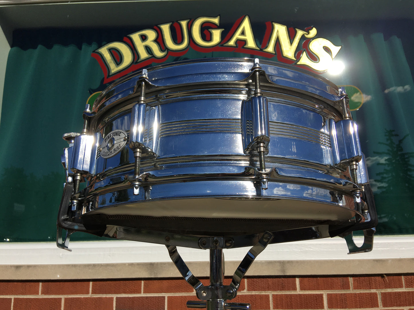 Rogers 5"x14" Dynasonic Chrome Over Brass Snare Drum
