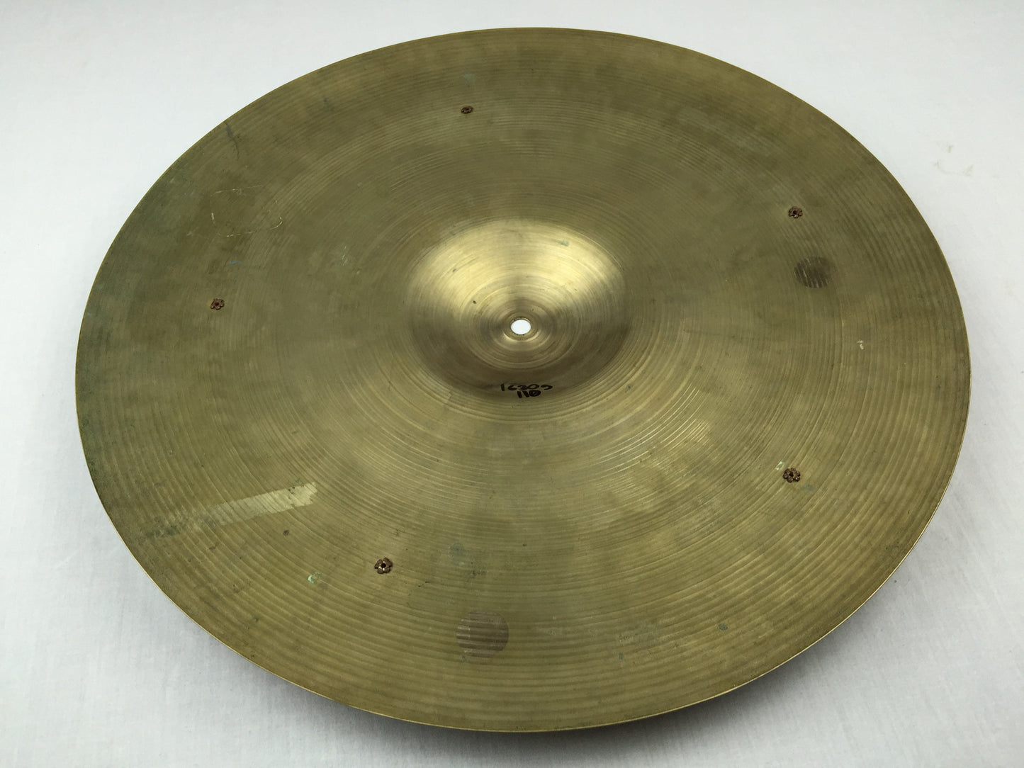 18" 1950's Zildjian A Large Stamp Sizzle Crash Ride w/ Rivets 1630g # 110