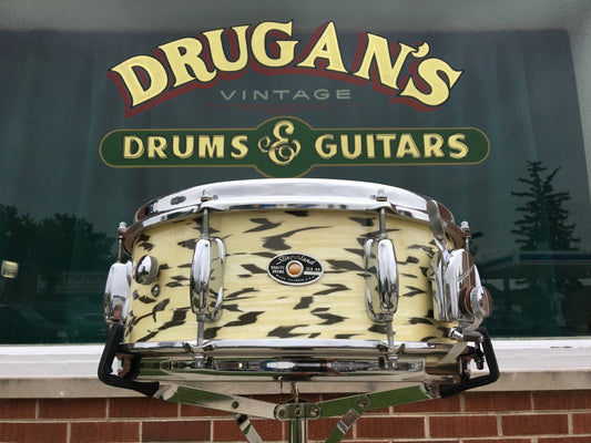Ultra Rare Slingerland White Tiger Pearl 5.5x14 3 Ply Artist Snare Drum