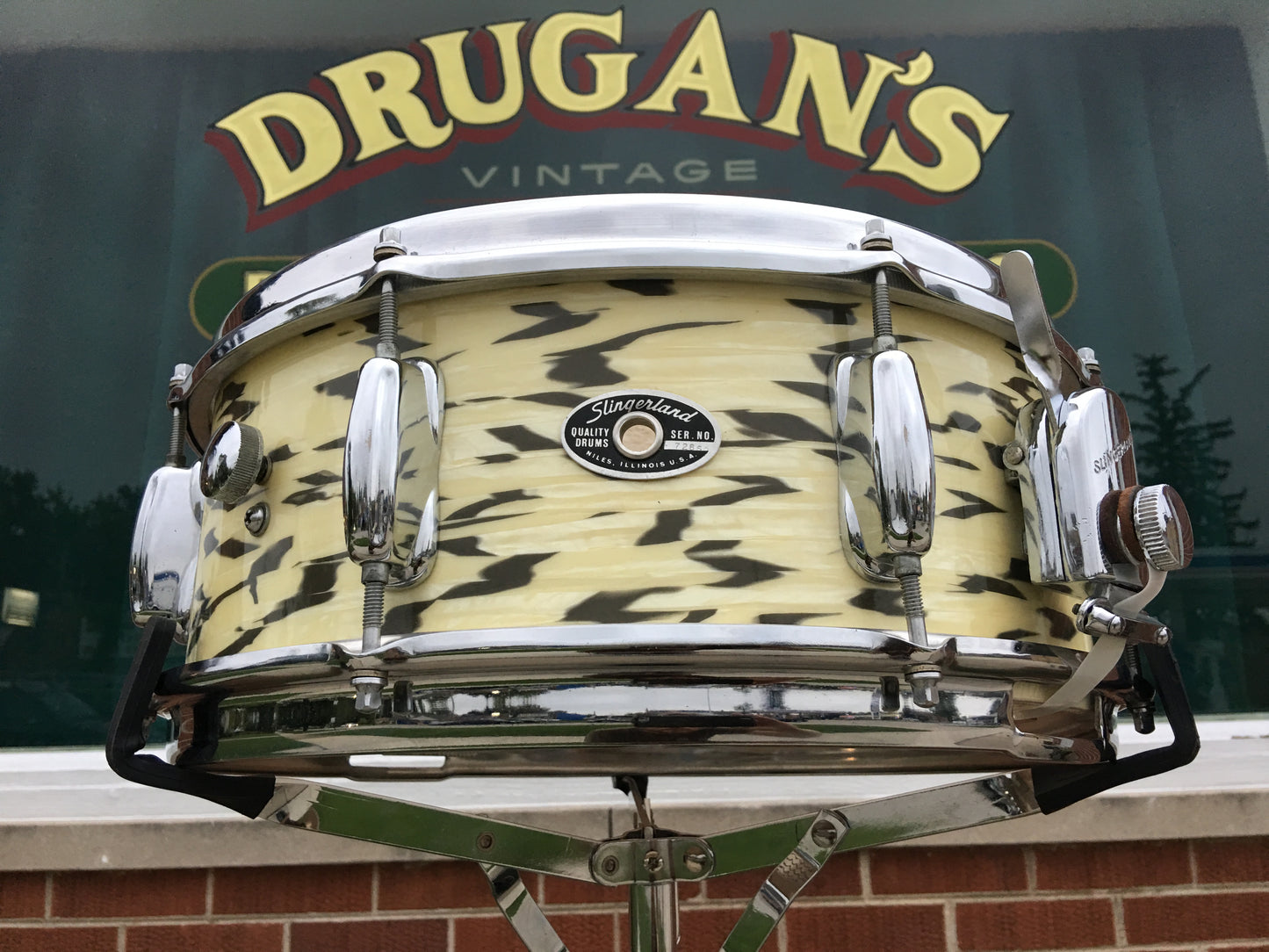 Ultra Rare Slingerland White Tiger Pearl 5.5x14 3 Ply Artist Snare Drum