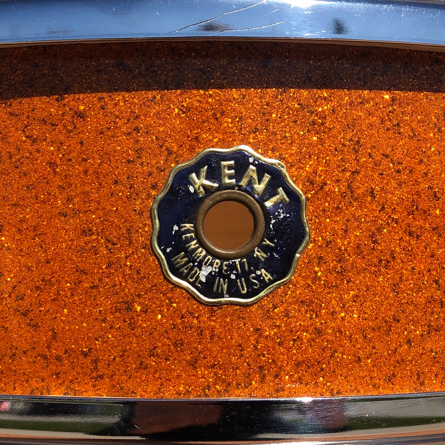 Vintage Kent 5x14 Snare Drum Gold Sparkle