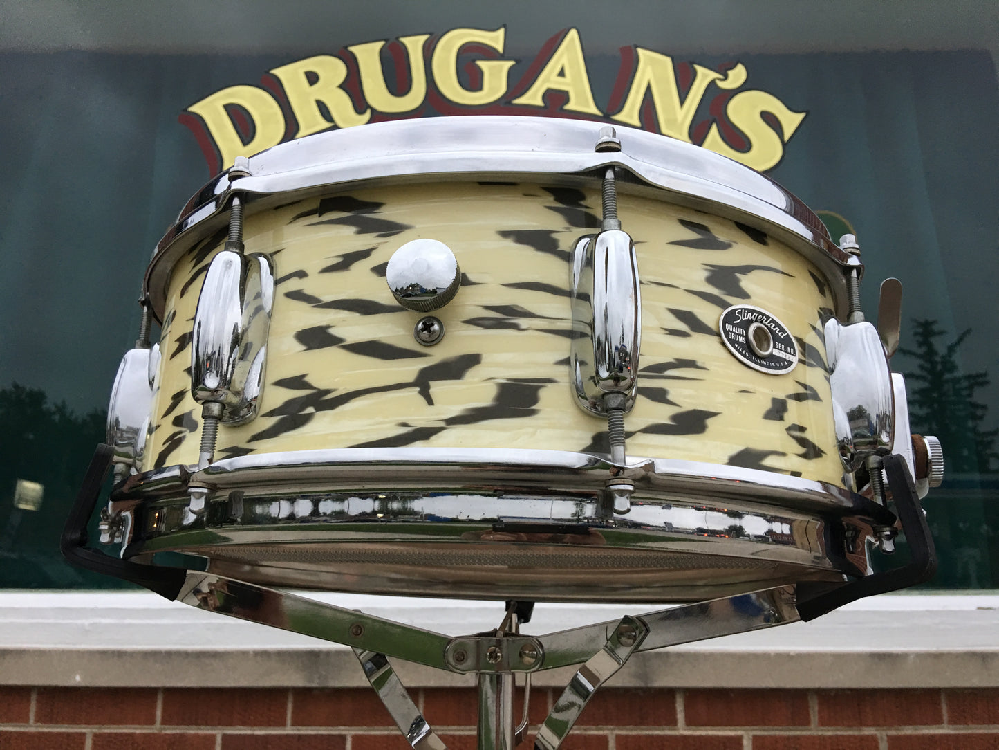 Ultra Rare Slingerland White Tiger Pearl 5.5x14 3 Ply Artist Snare Drum