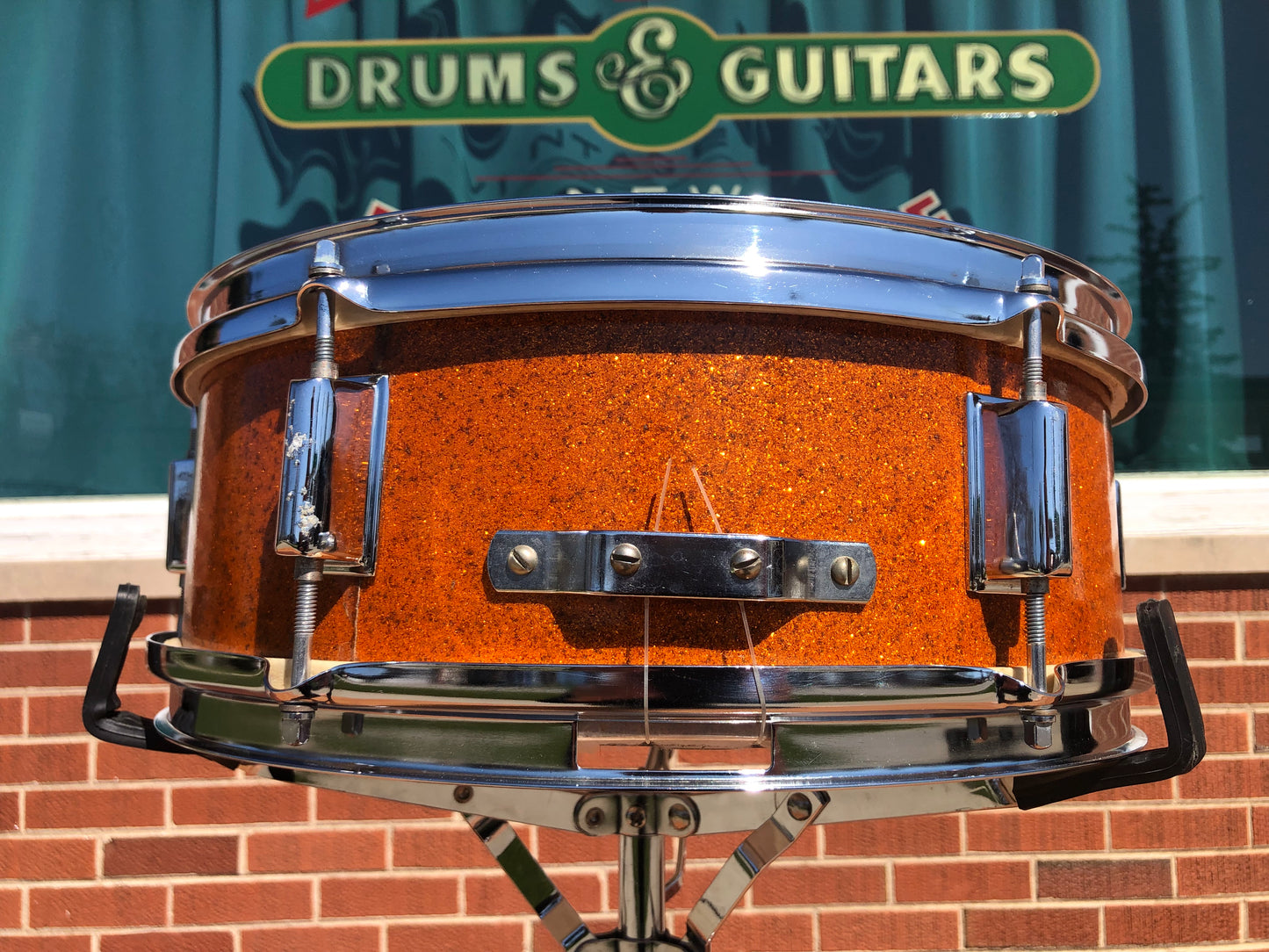 Vintage Kent 5x14 Snare Drum Gold Sparkle