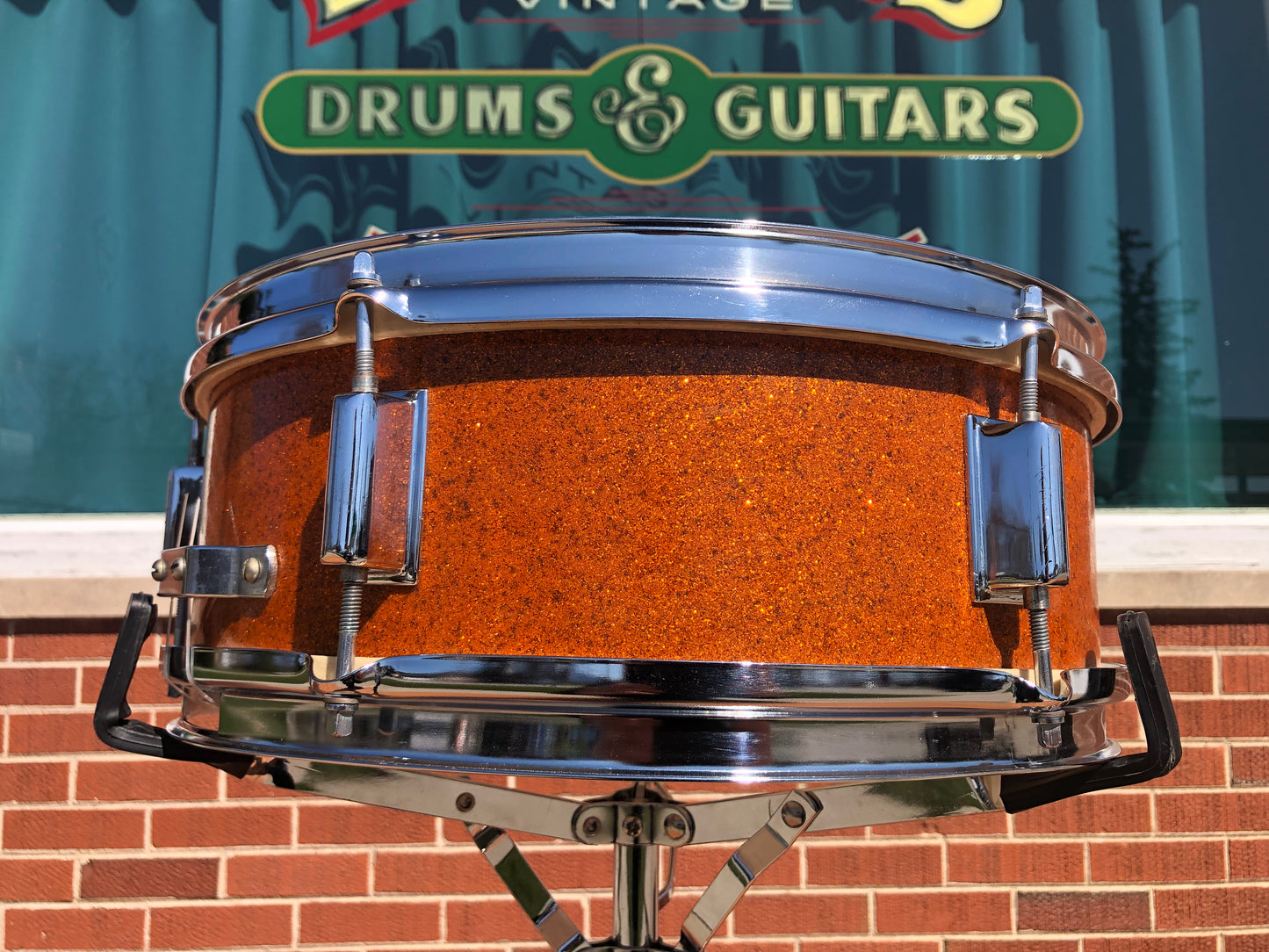 Vintage Kent 5x14 Snare Drum Gold Sparkle