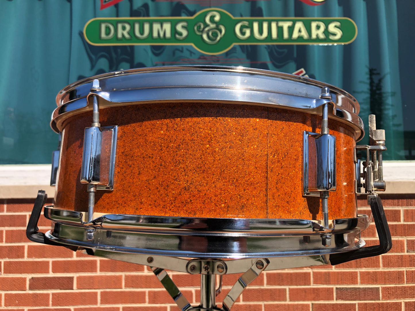 Vintage Kent 5x14 Snare Drum Gold Sparkle