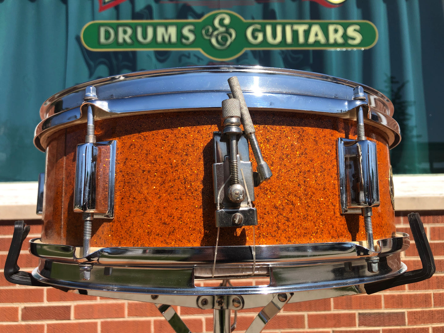 Vintage Kent 5x14 Snare Drum Gold Sparkle