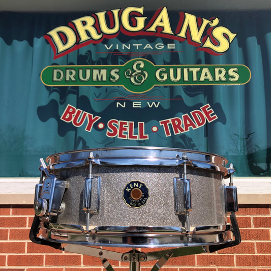 Vintage Kent 5x14 Snare Drum Silver Sparkle