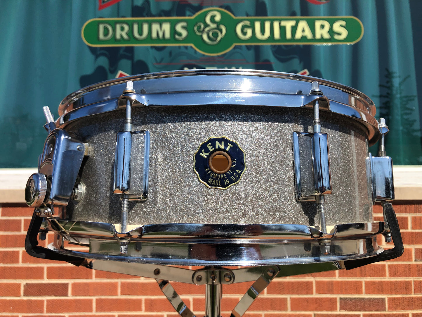 Vintage Kent 5x14 Snare Drum Silver Sparkle