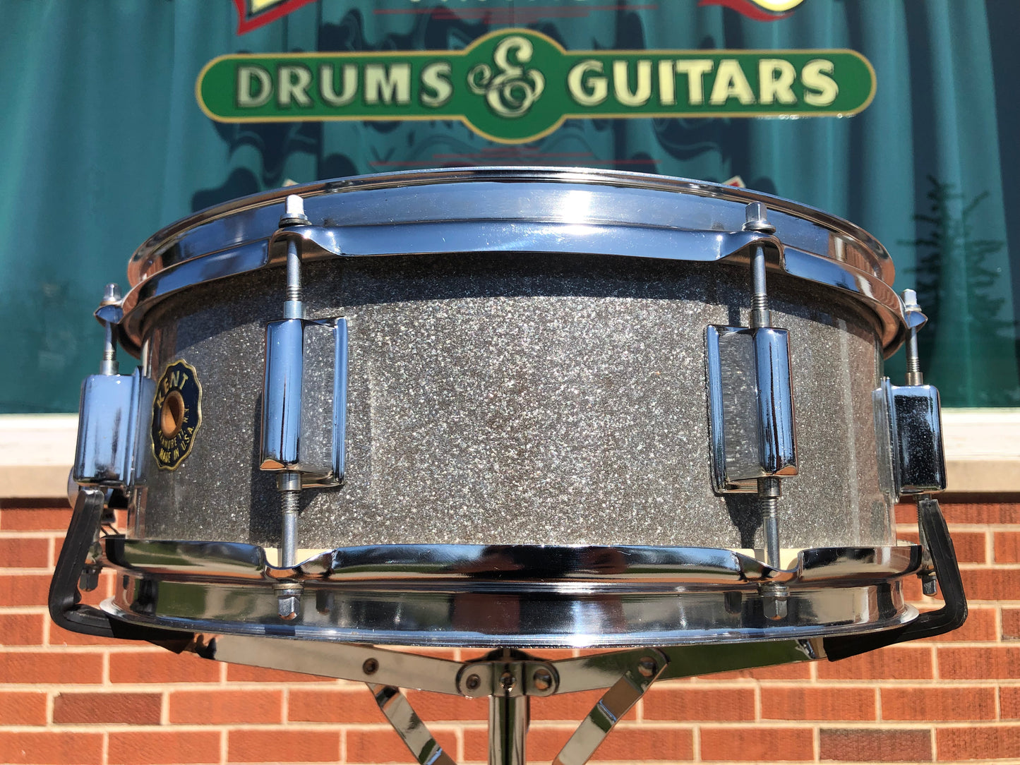 Vintage Kent 5x14 Snare Drum Silver Sparkle