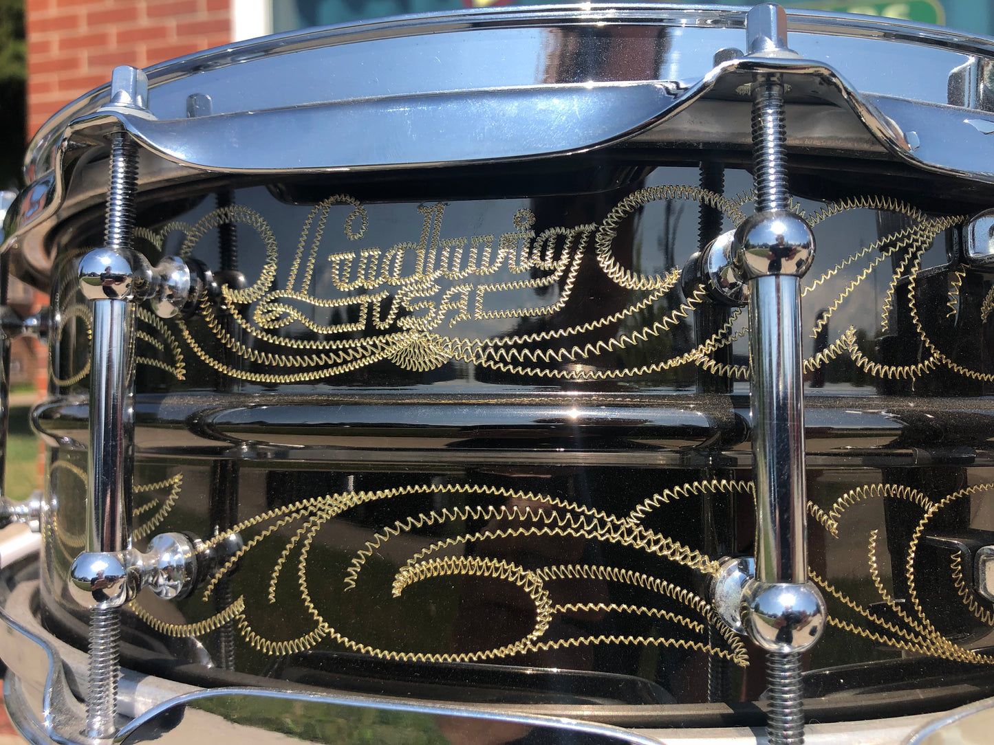 N.O.S. 1999 Ludwig 5x14 Wm. F. Ludwig II Signed 90th Anniversary John Aldridge Engraved Black Beauty Snare Drum w/ Case