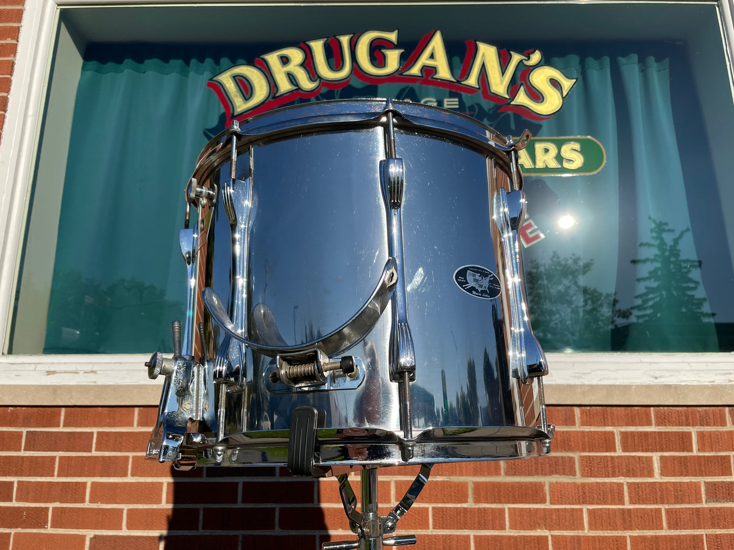 1970s Ludwig 12x15 Marching Snare Drum Chrome Over Steel