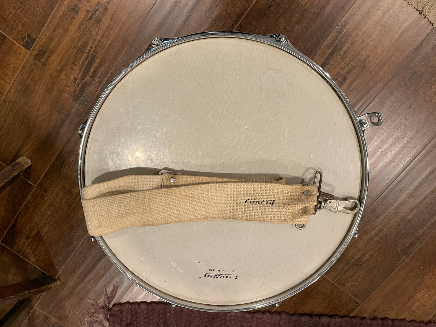 1970s Ludwig 12x15 Marching Snare Drum Chrome Over Steel