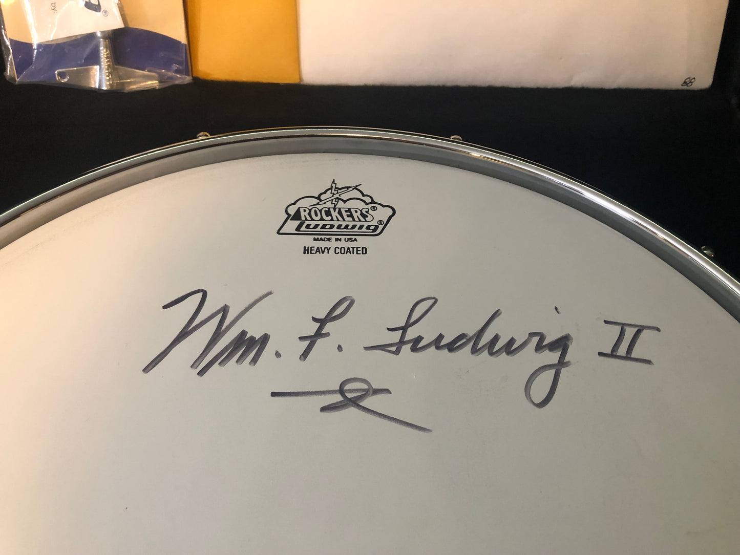N.O.S. 1999 Ludwig 5x14 Wm. F. Ludwig II Signed 90th Anniversary John Aldridge Engraved Black Beauty Snare Drum w/ Case