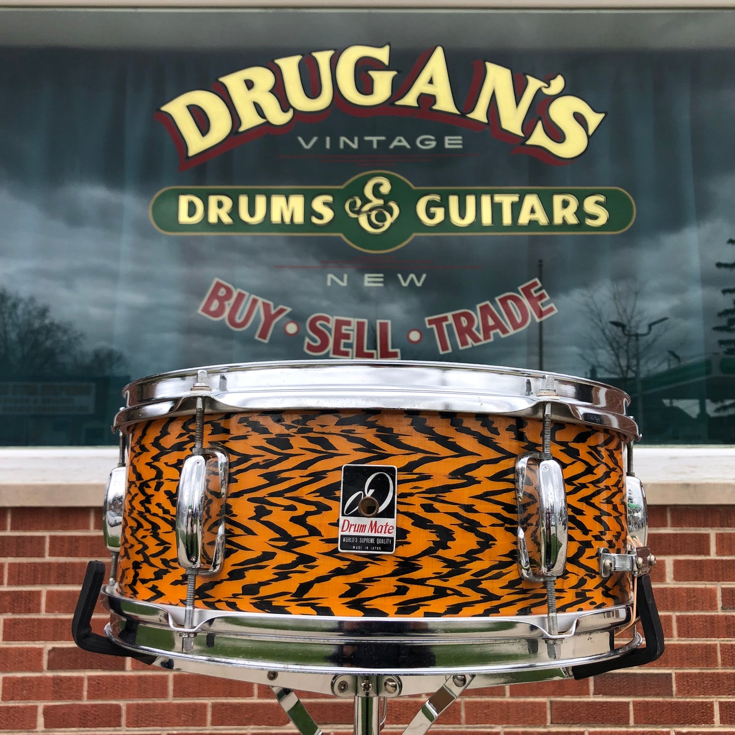 Vintage Drum Mate by Star Drums 5.5x14 Snare Drum Tiger Stripe MIJ Tama
