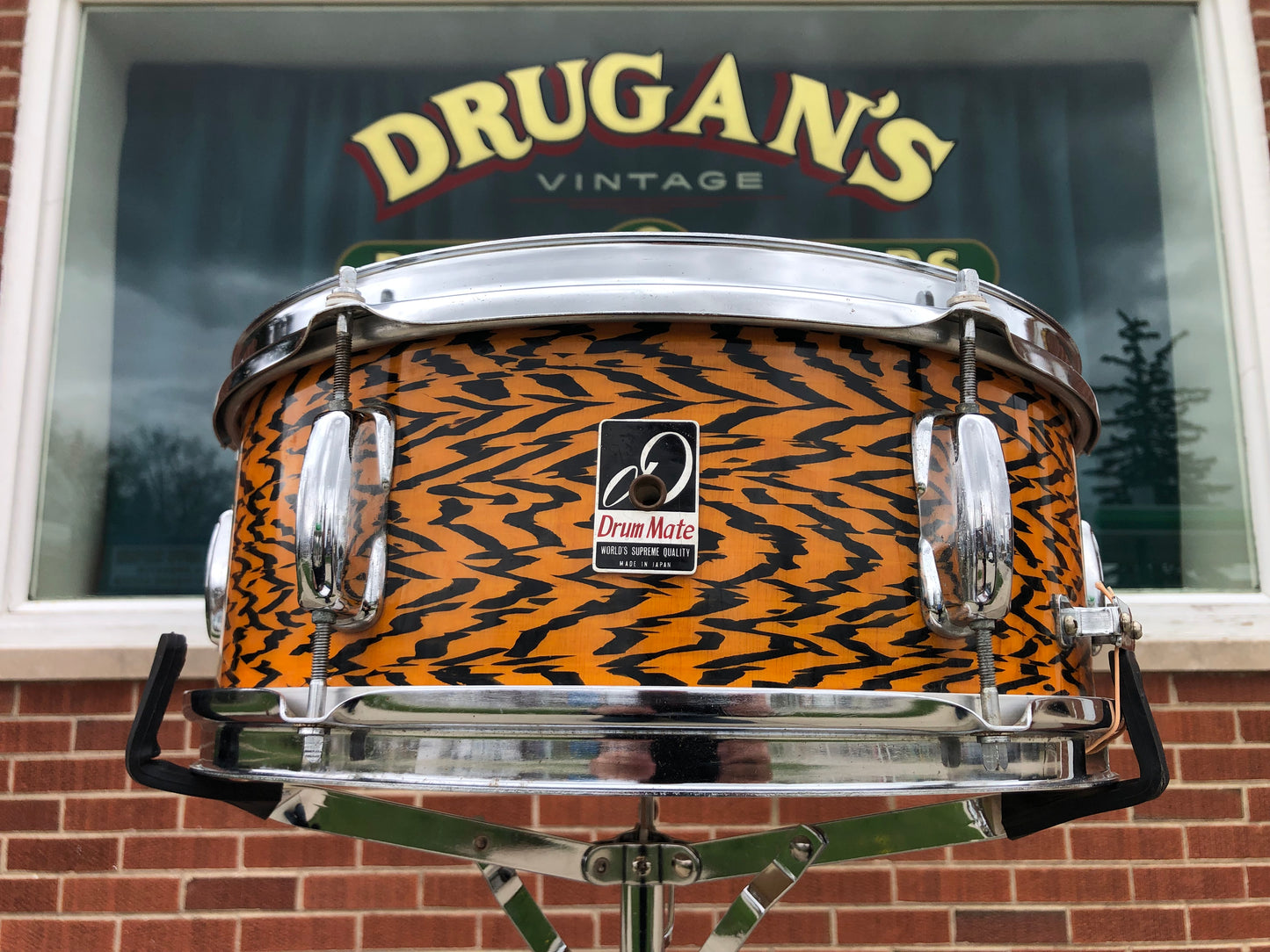 Vintage Drum Mate by Star Drums 5.5x14 Snare Drum Tiger Stripe MIJ Tama