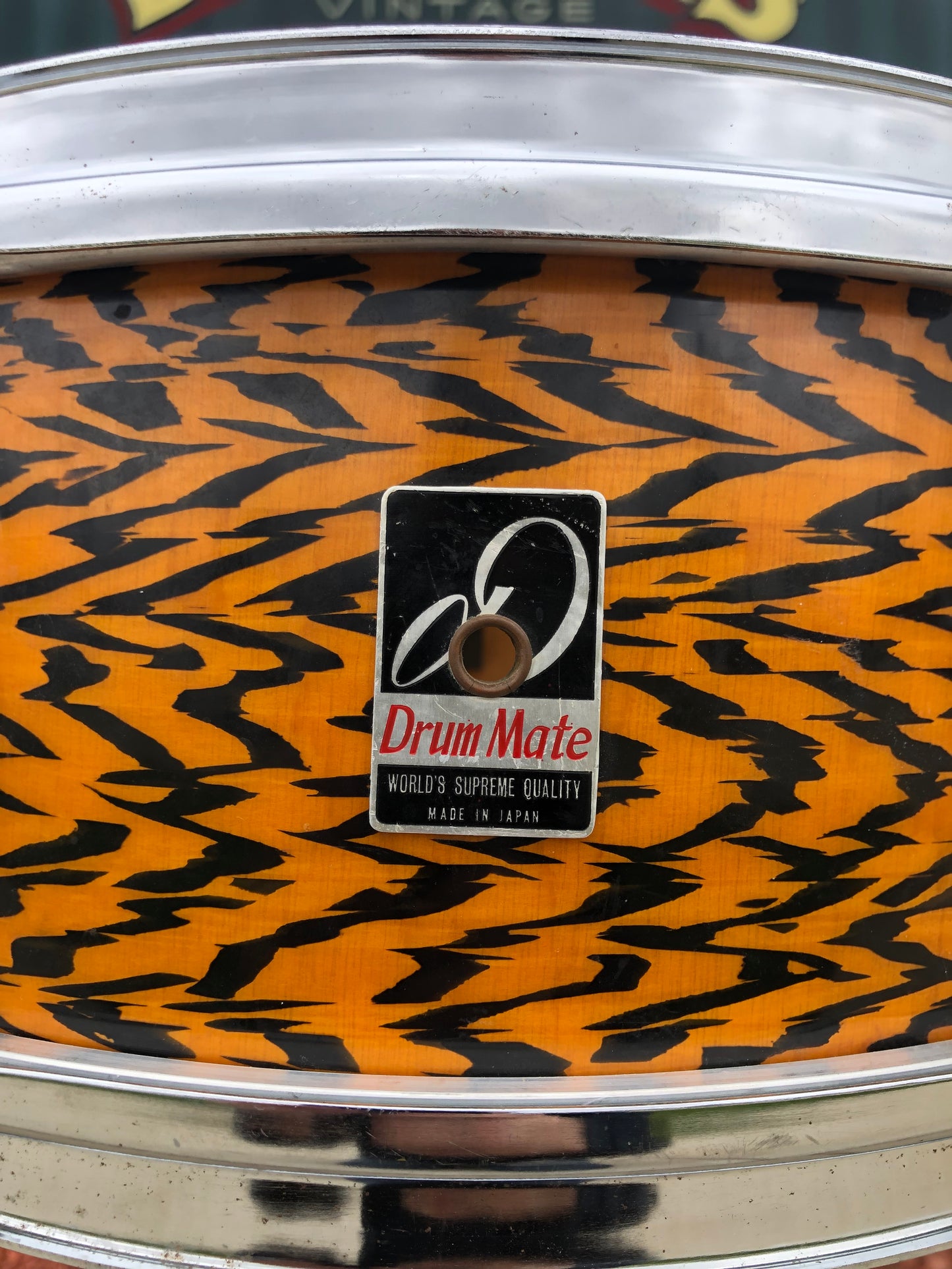 Vintage Drum Mate by Star Drums 5.5x14 Snare Drum Tiger Stripe MIJ Tama