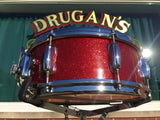 1963-64 Slingerland Artist Model Red Sparkle Solid Shell 5.5x14 Snare Drum