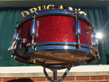 1963-64 Slingerland Artist Model Red Sparkle Solid Shell 5.5x14 Snare Drum