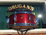 1963-64 Slingerland Artist Model Red Sparkle Solid Shell 5.5x14 Snare Drum
