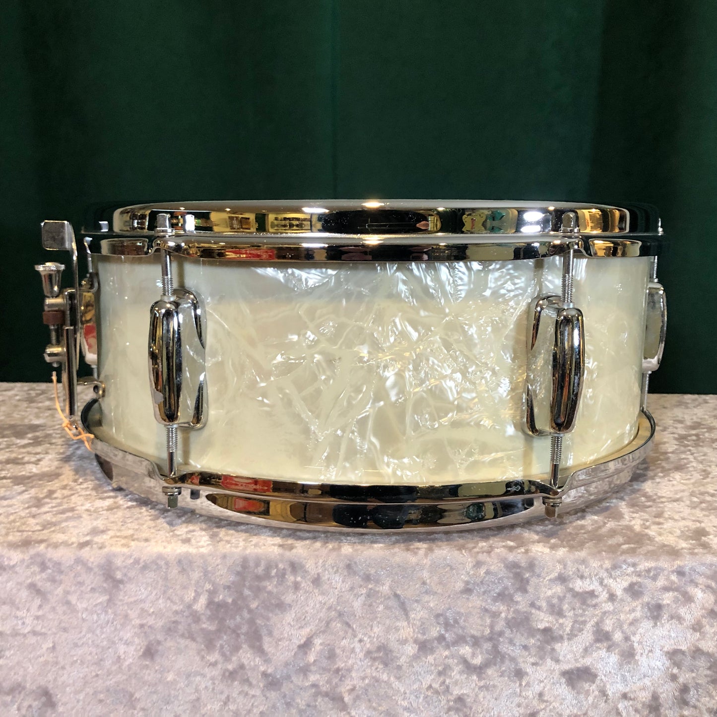 1965 Slingerland 5.5x14 No. 161 Deluxe Student Model Snare Drum White Marine Pearl