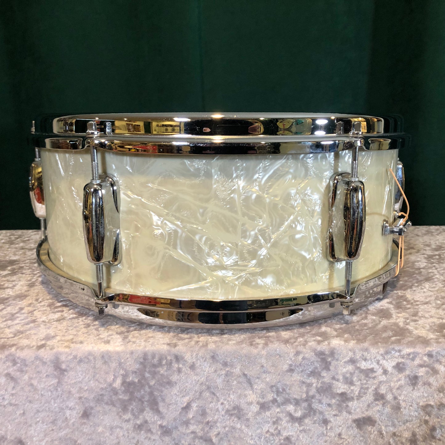 1965 Slingerland 5.5x14 No. 161 Deluxe Student Model Snare Drum White Marine Pearl