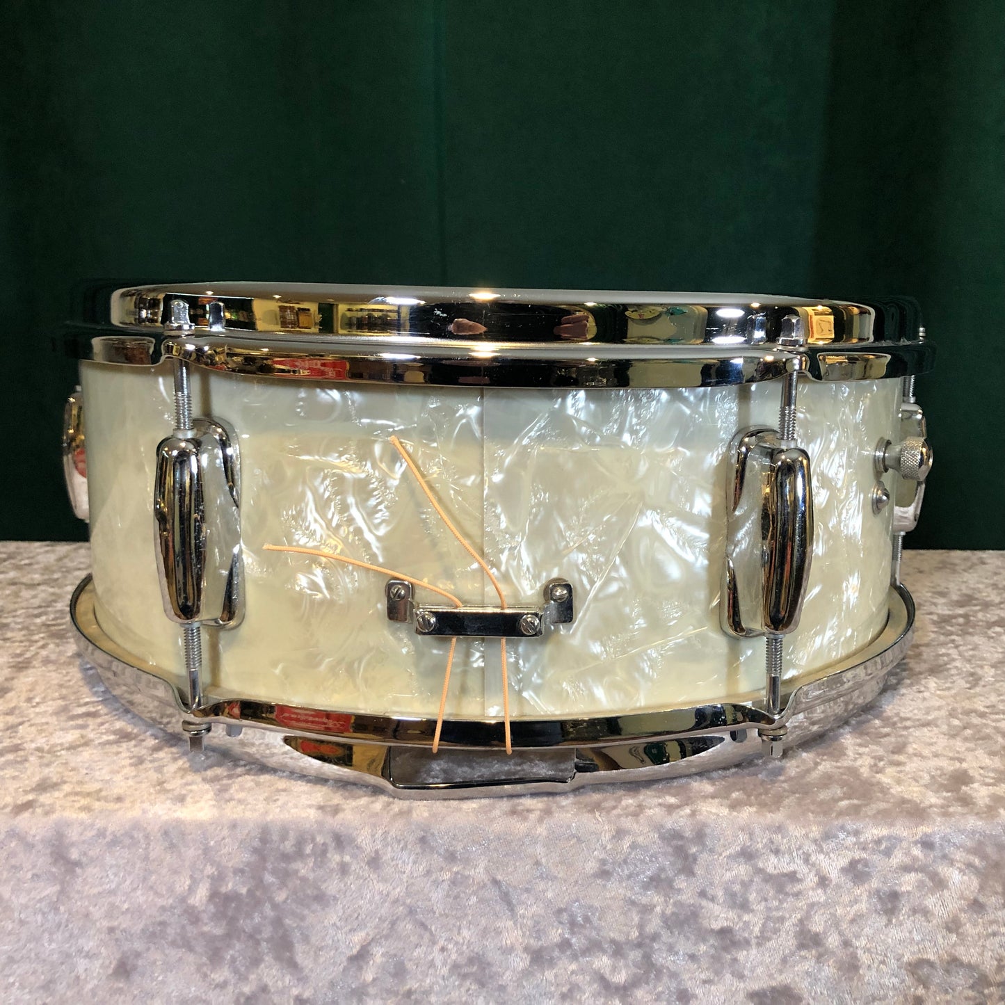1965 Slingerland 5.5x14 No. 161 Deluxe Student Model Snare Drum White Marine Pearl
