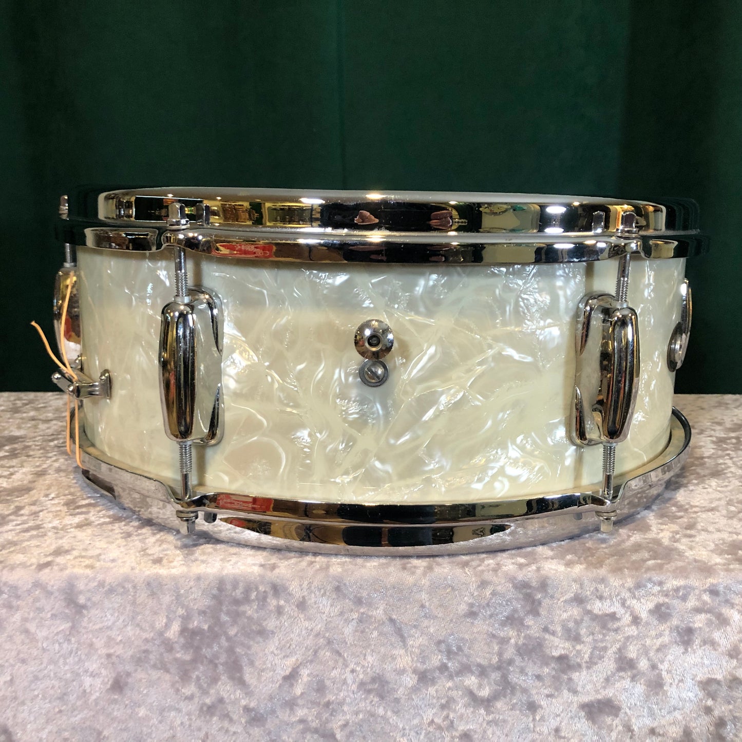 1965 Slingerland 5.5x14 No. 161 Deluxe Student Model Snare Drum White Marine Pearl