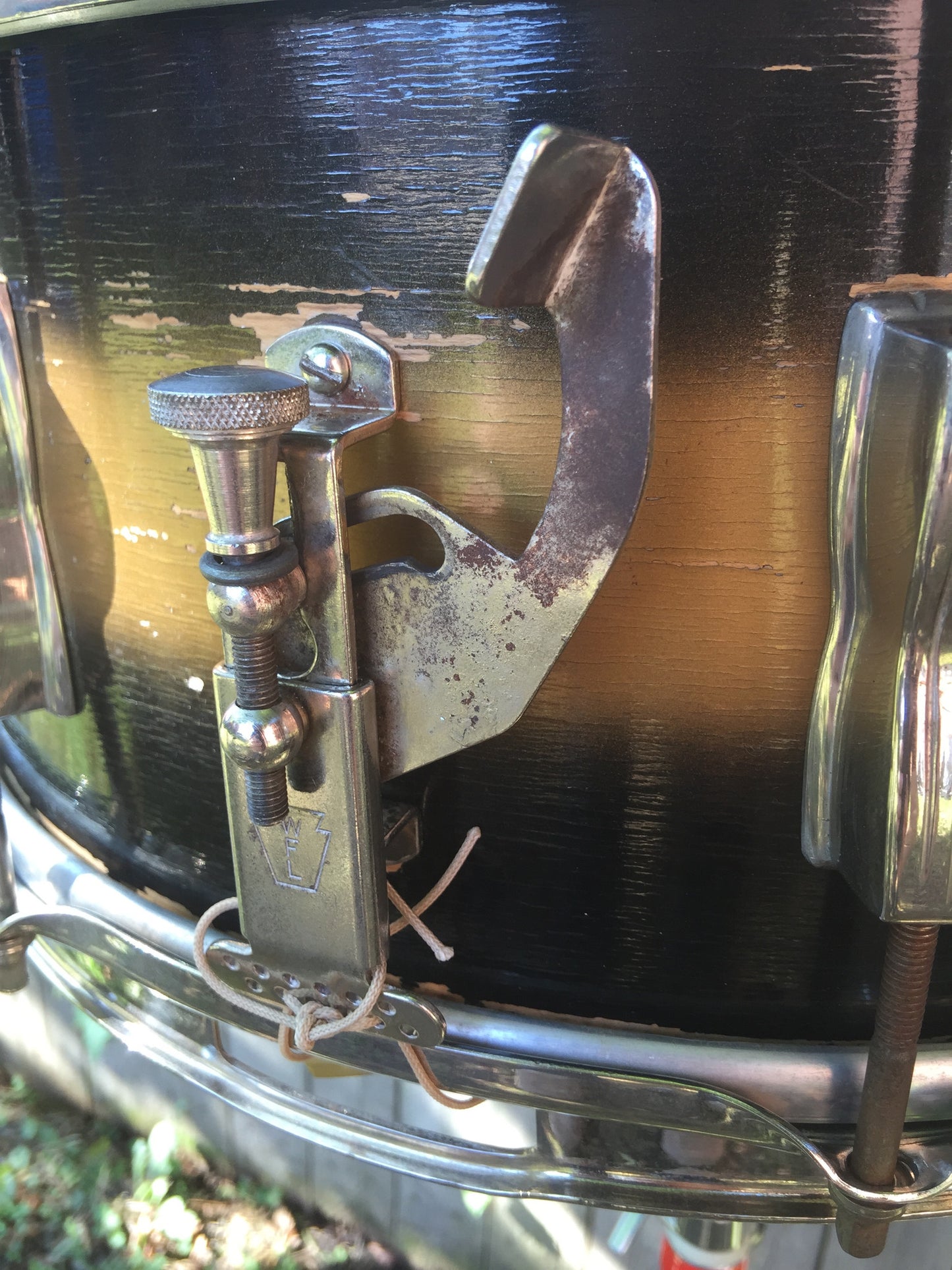 Vintage 6.5"x14" Ludwig WFL Snare Drum Black/Gold Duco