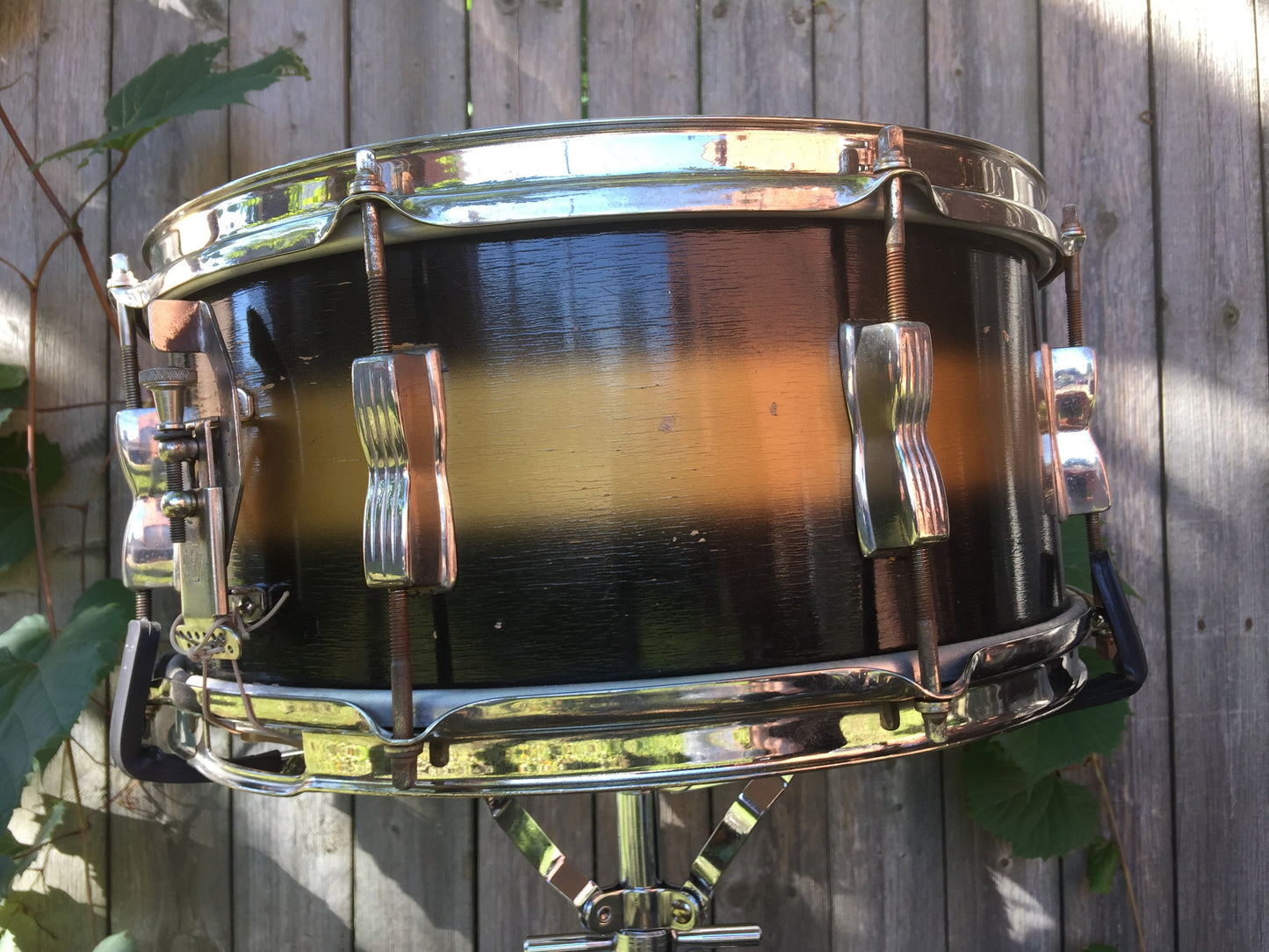 Vintage 6.5"x14" Ludwig WFL Snare Drum Black/Gold Duco