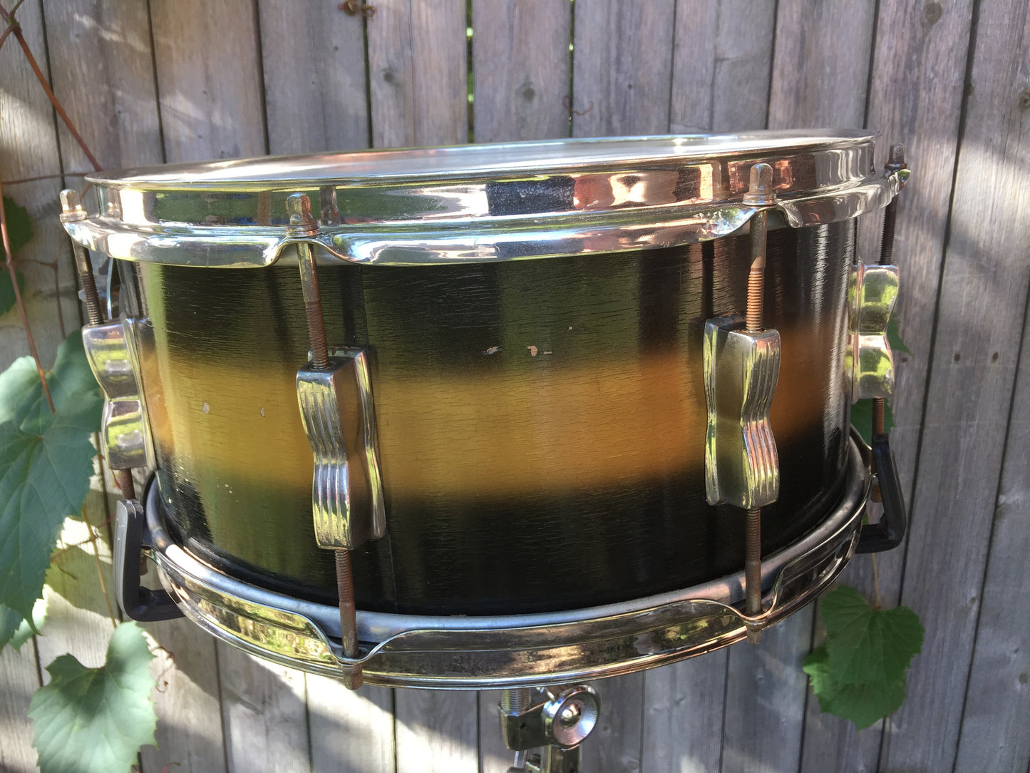 Vintage 6.5"x14" Ludwig WFL Snare Drum Black/Gold Duco