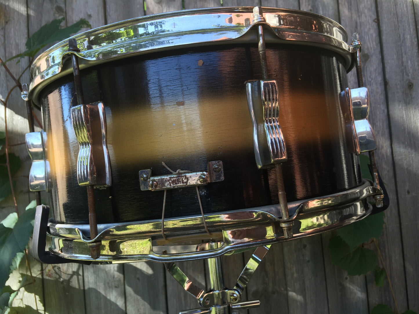 Vintage 6.5"x14" Ludwig WFL Snare Drum Black/Gold Duco