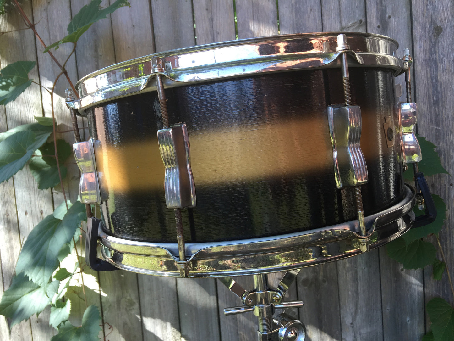 Vintage 6.5"x14" Ludwig WFL Snare Drum Black/Gold Duco
