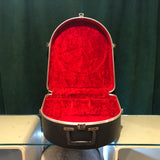 Vintage 1970s Ludwig Contoura Hardshell Red Plush Lined Snare Drum Case Blue Olive