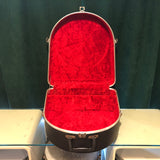 Vintage 1970s Ludwig Contoura Hardshell Red Plush Lined Snare Drum Case Blue Olive